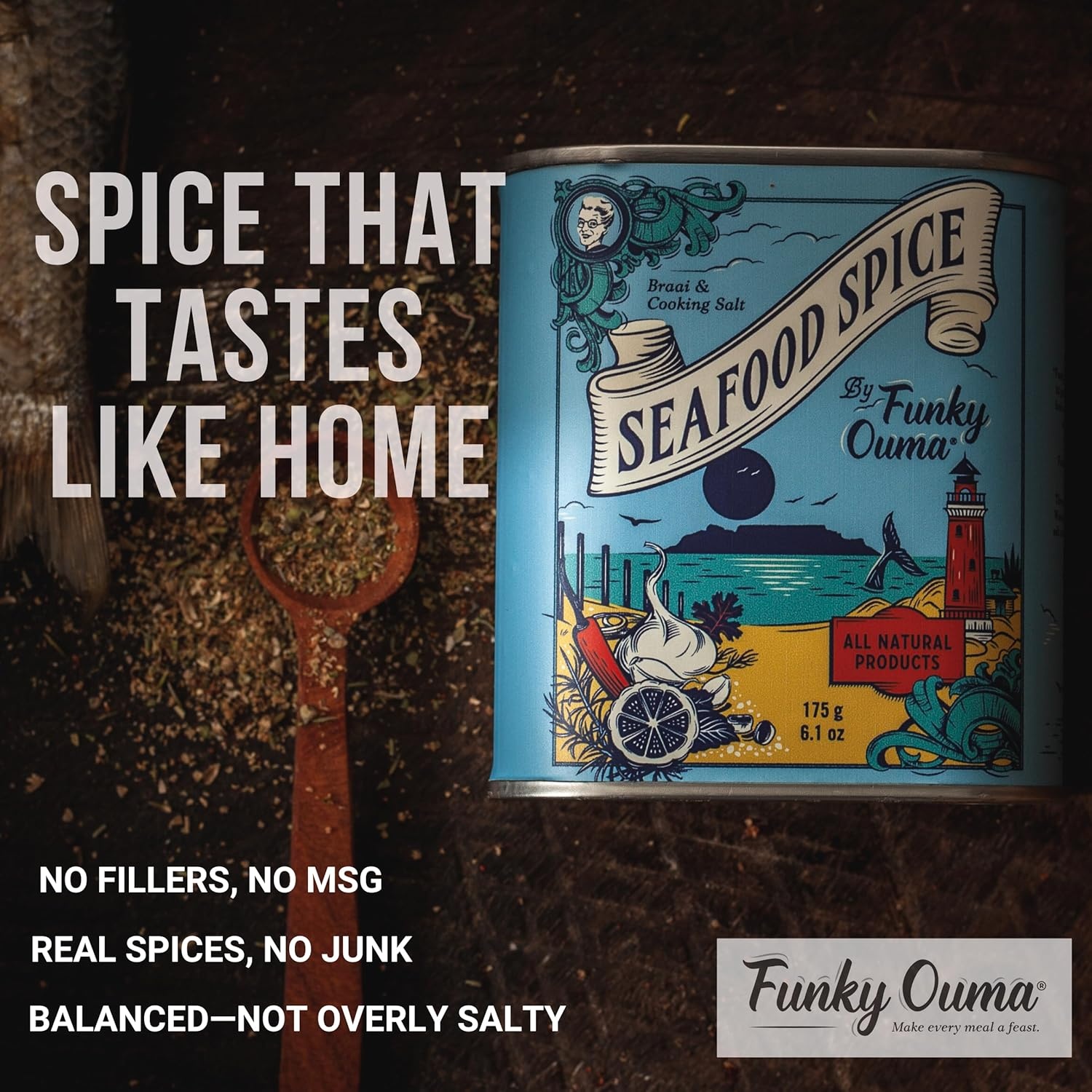 Seafood Spice Zeevruchten Kruiden BBQ Rub in blik - 175 gr