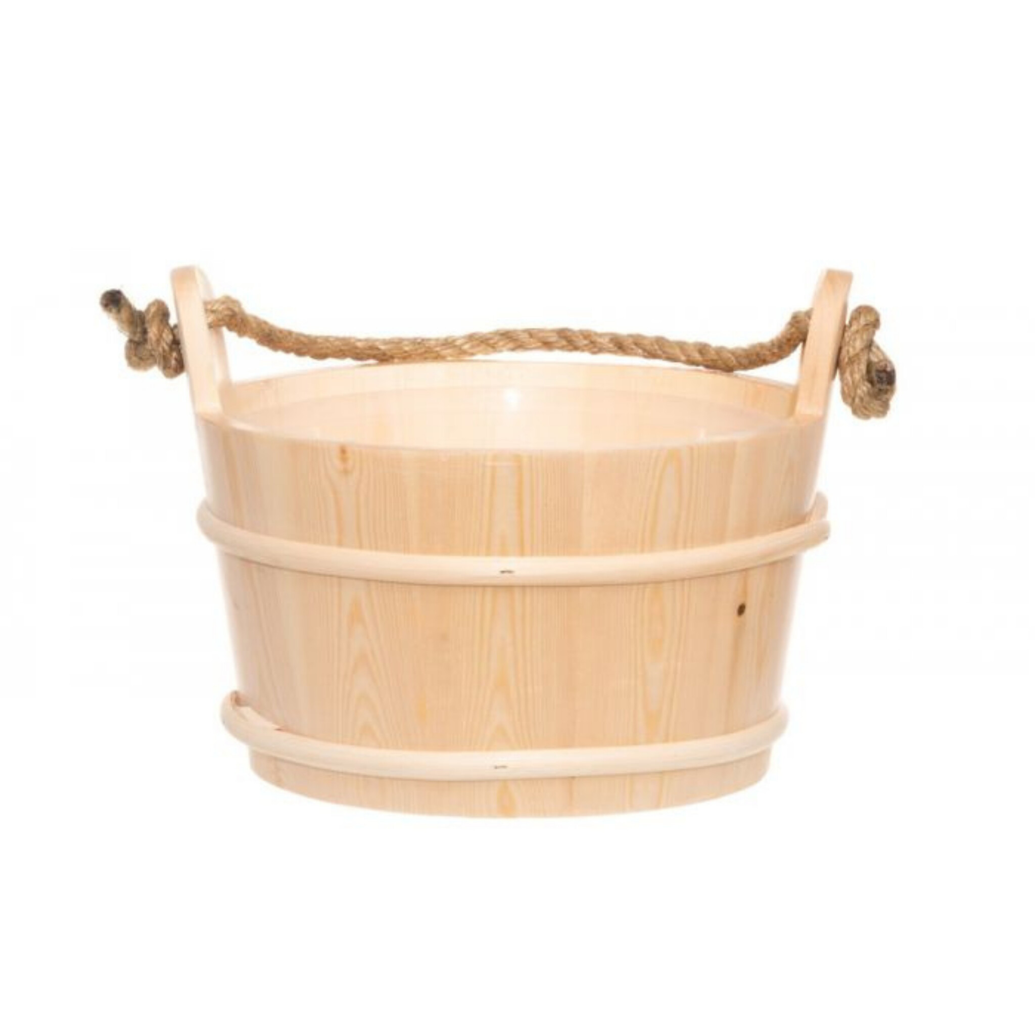 Rento Houten Sauna emmer met handvat touw, lepel en 400 ml Eucalyptus opgietmiddel - Licht