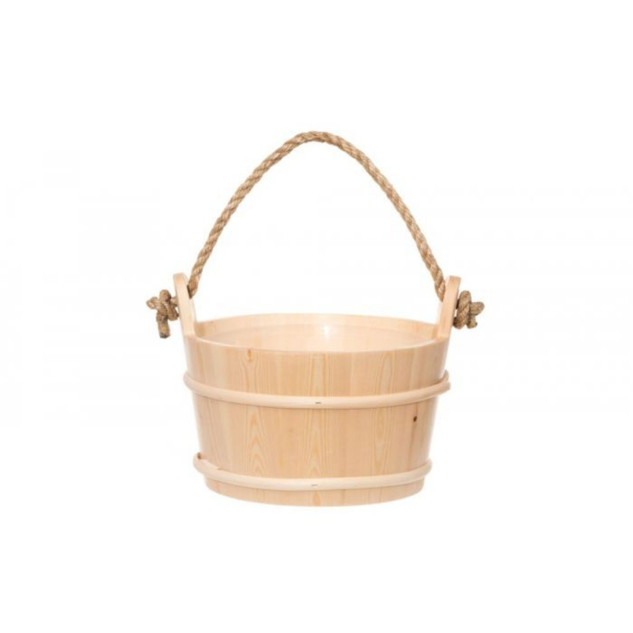 Rento Houten Sauna emmer met handvat touw, lepel en 400 ml Eucalyptus opgietmiddel - Licht