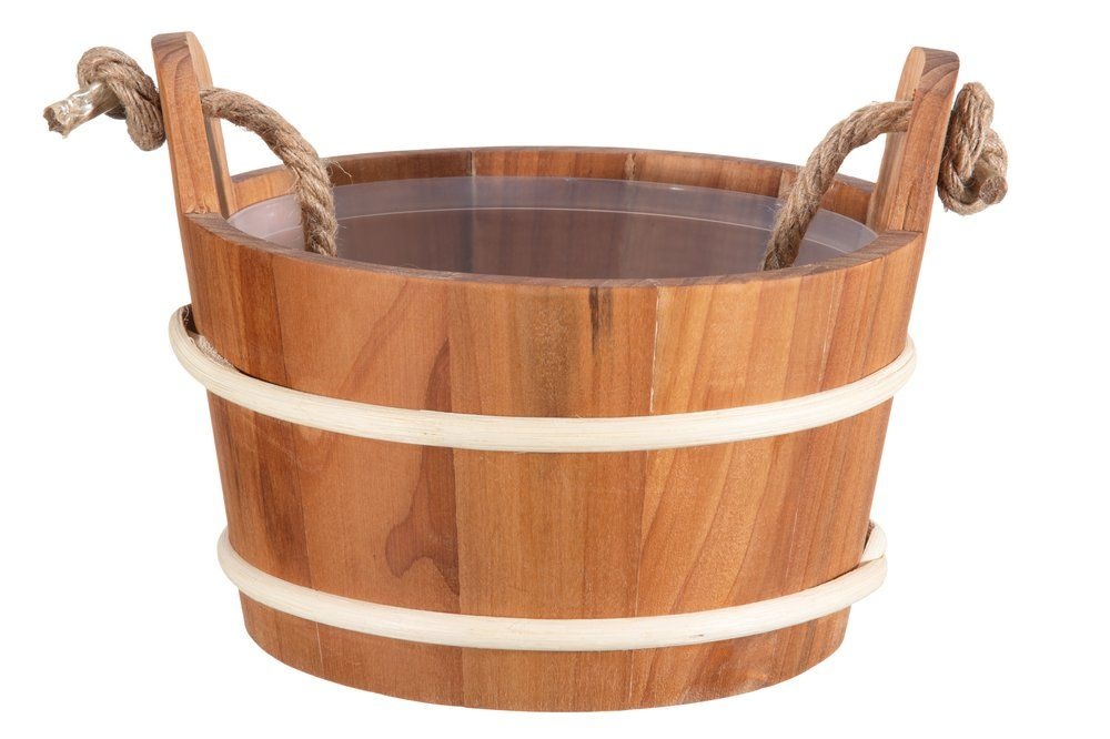 Rento Houten Sauna emmer met handvat touw, lepel en 400 ml Eucalyptus opgietmiddel - Donker