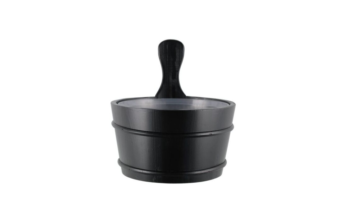 Emendo Sauna emmer, lepel en 1000 ml Euca opgietmiddel  - Zwart