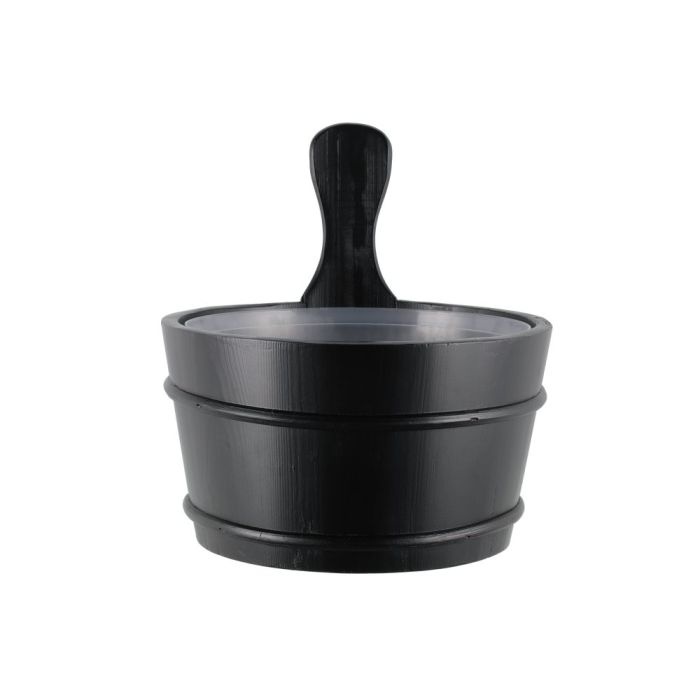 Emendo Sauna emmer, lepel en 1000 ml Euca opgietmiddel  - Zwart