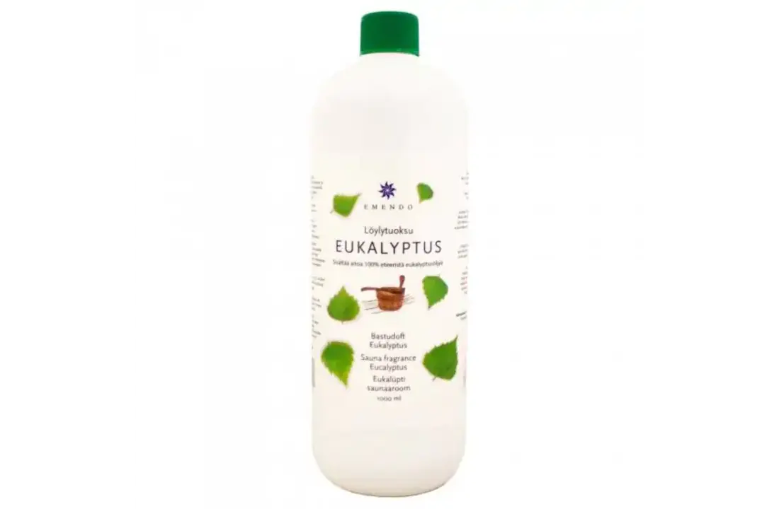 Emendo Sauna emmer, lepel en 1000 ml Euca opgietmiddel  - Zwart