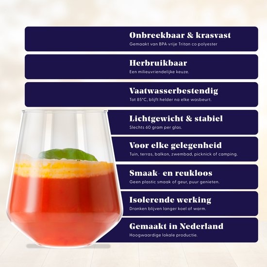 HappyGlass Lady Yoko Drinkglas- Set van 2 Kunststof Glazen 400 ml