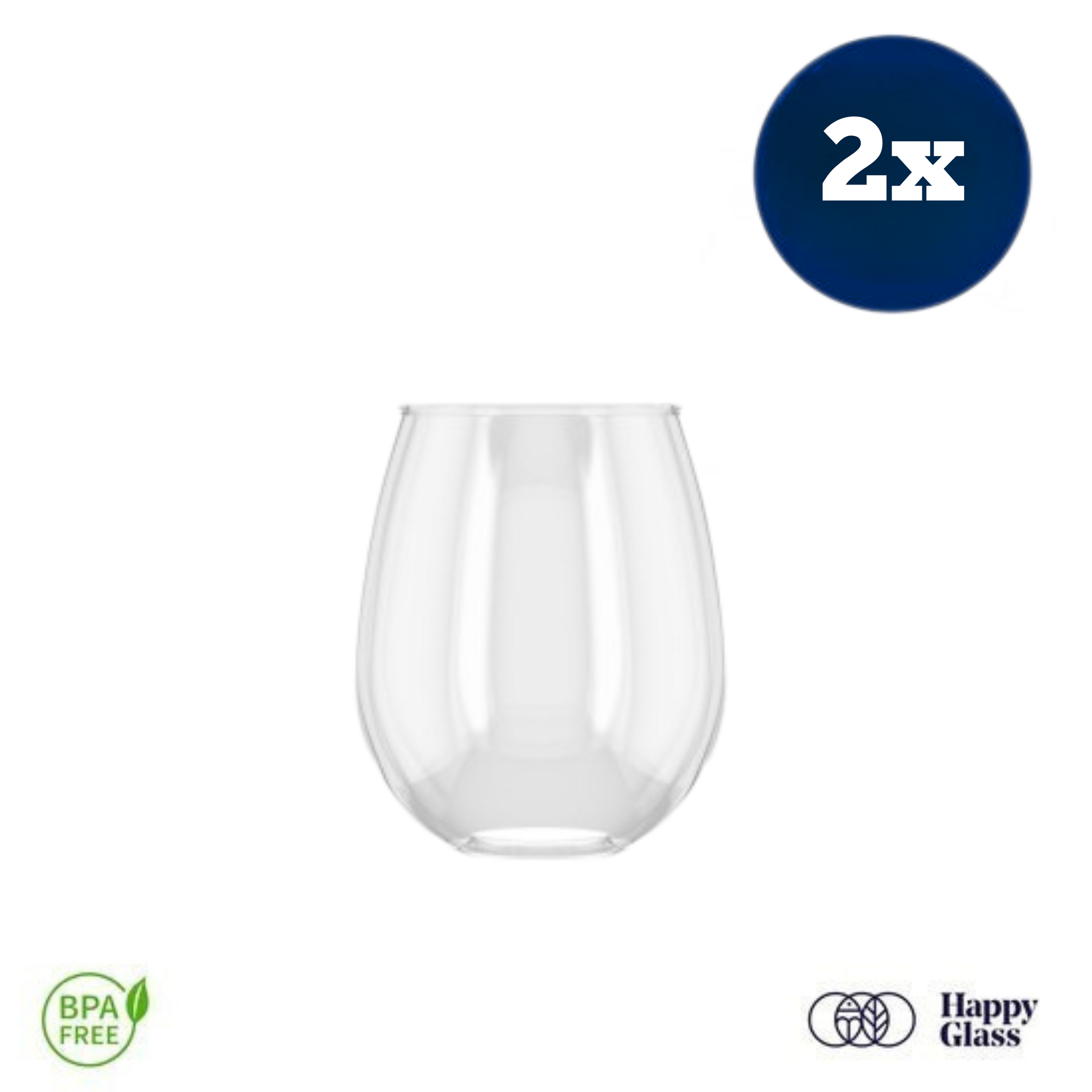 HappyGlass Tik Tucker Drinkglas - Set van 2 Kunststof Glazen 400 ml