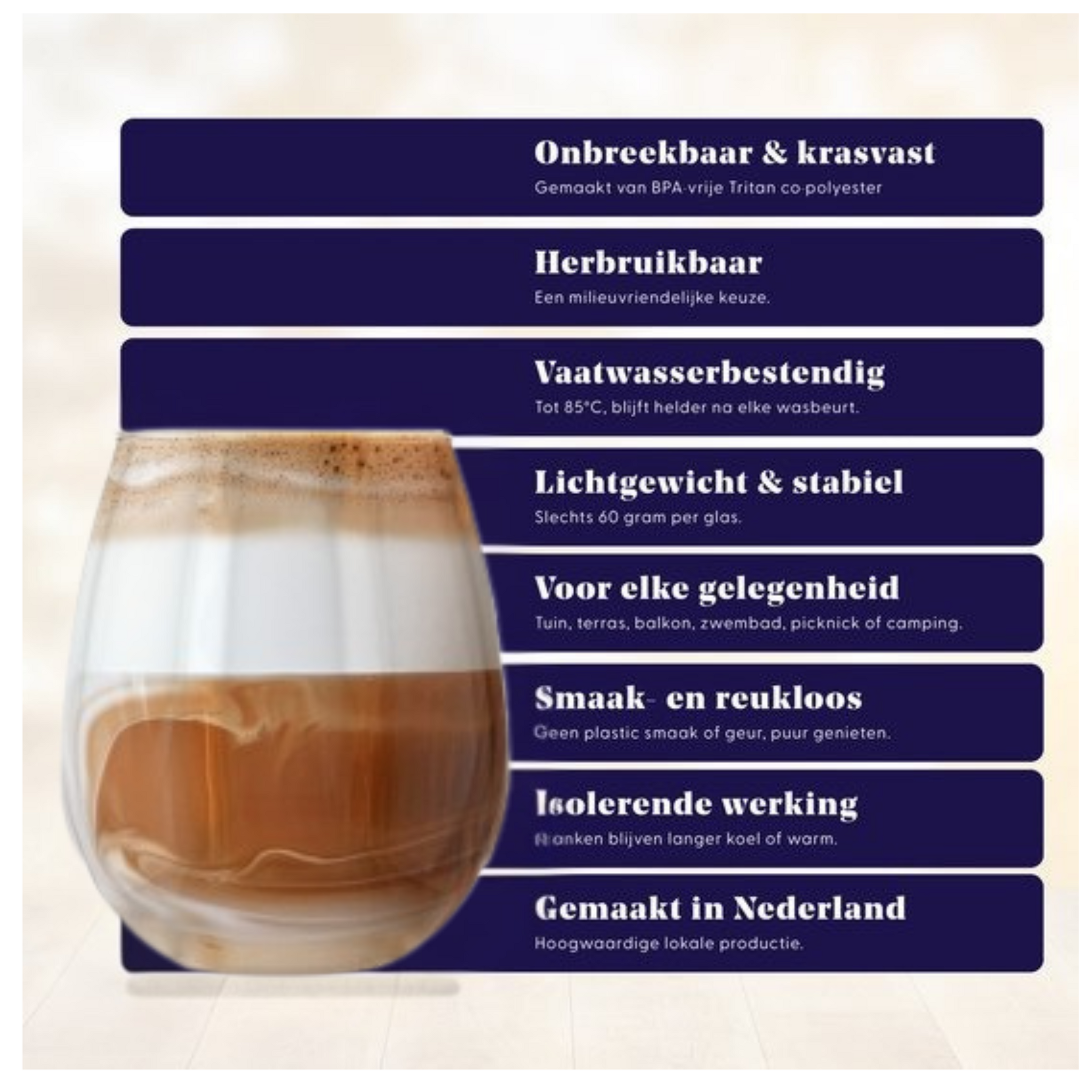 HappyGlass Tik Tucker Drinkglas - Set van 2 Kunststof Glazen 400 ml