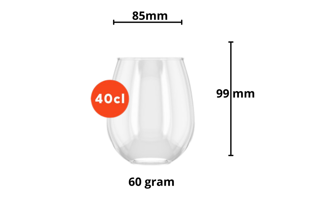 HappyGlass Tik Tucker Drinkglas - Set van 2 Kunststof Glazen 400 ml