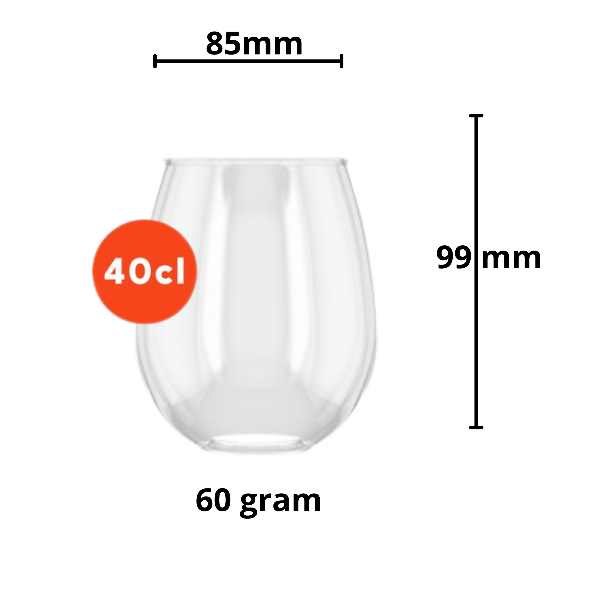 HappyGlass Tik Tucker Drinkglas - Set van 2 Kunststof Glazen 400 ml