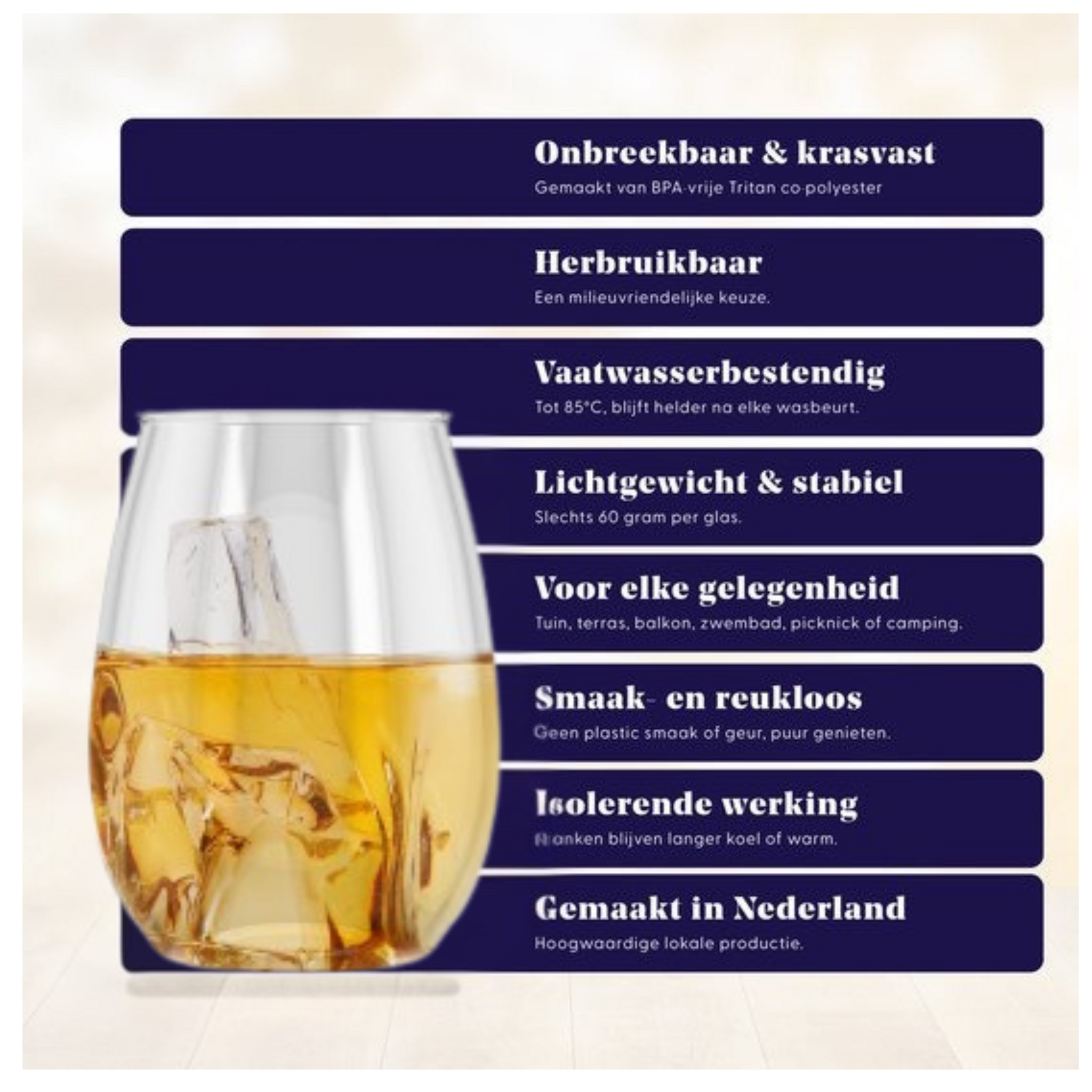 HappyGlass Til Tucker Drinkglas - Set van 2 Kunststof Glazen 500 ml