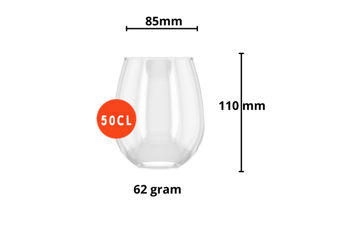 HappyGlass Til Tucker Drinkglas - Set van 2 Kunststof Glazen 500 ml