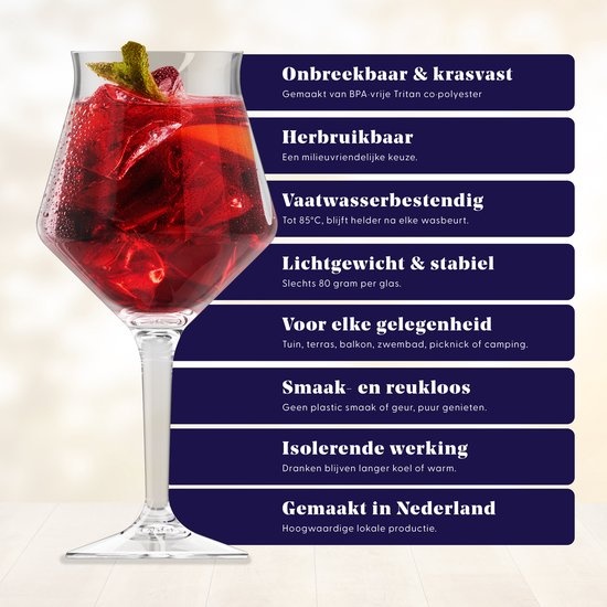 HappyGlass The Baron Bier/Sangria Glas- Set van 2 Kunststof Glazen 400 ml