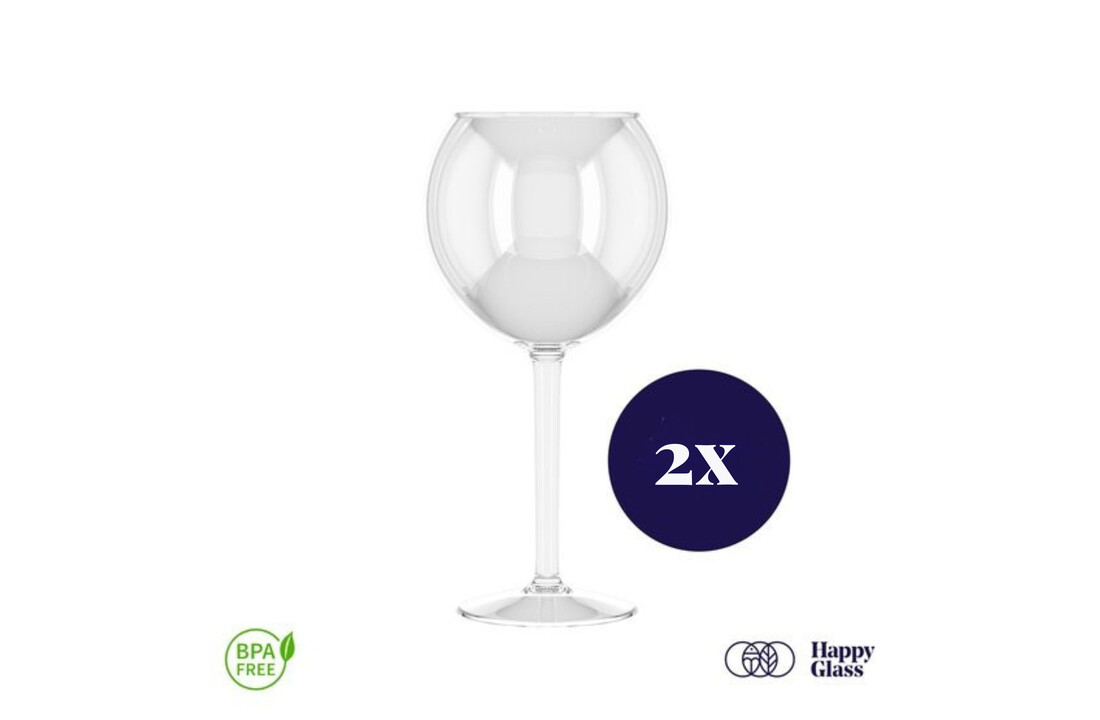 HappyGlass Miss Liza Gin Tonic Glas - Set van 2 Kunststof Glazen  630 ml