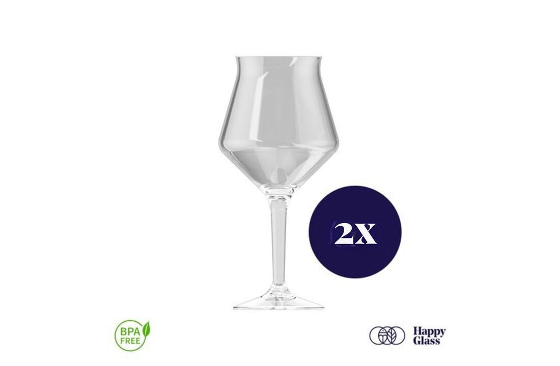 HappyGlass The Baron Bier/Sangria Glas- Set van 2 Kunststof Glazen 400 ml