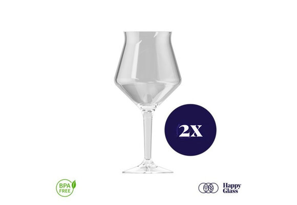 HappyGlass The Baron Bier/Sangria Glas- Set van 2 Kunststof Glazen 400 ml