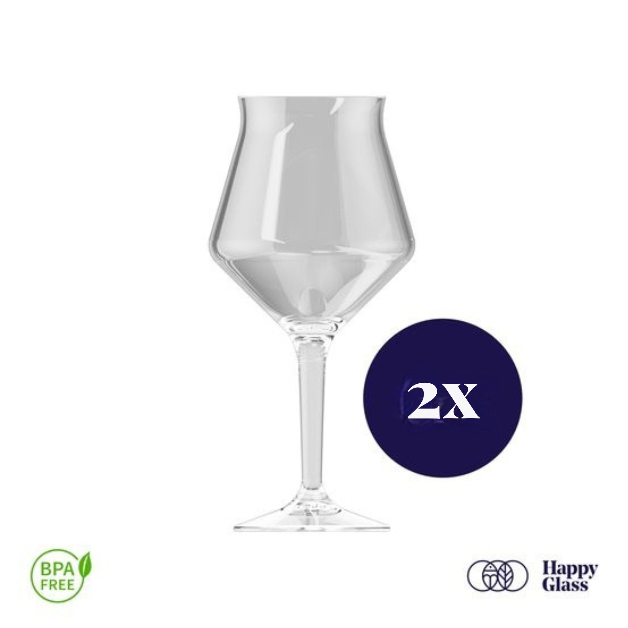 HappyGlass The Baron Bier/Sangria Glas- Set van 2 Kunststof Glazen 400 ml