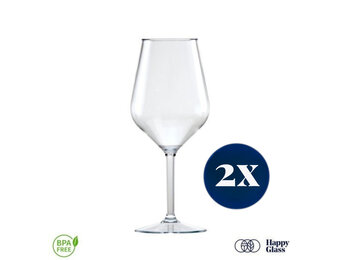 Happy Glass Lady Abigail Wijnglas - Set van 2 Kunststof Glazen 470ml