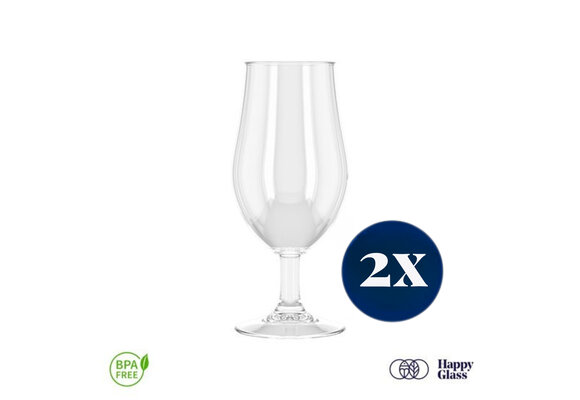 HappyGlass Mister Gustav Bierglas -Set van 2 Kunststof Glazen 500ml