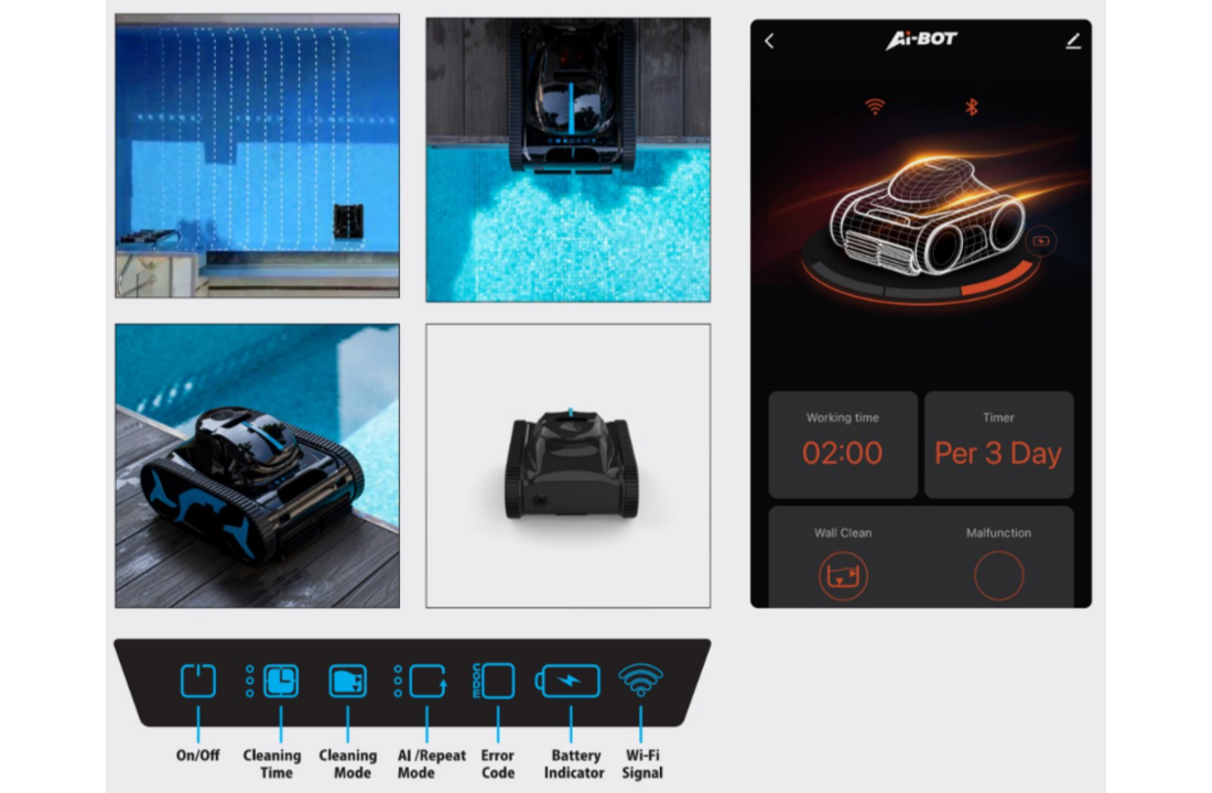 AquaForte M30 draadloze zwembadrobot - Accu tot 3 uur