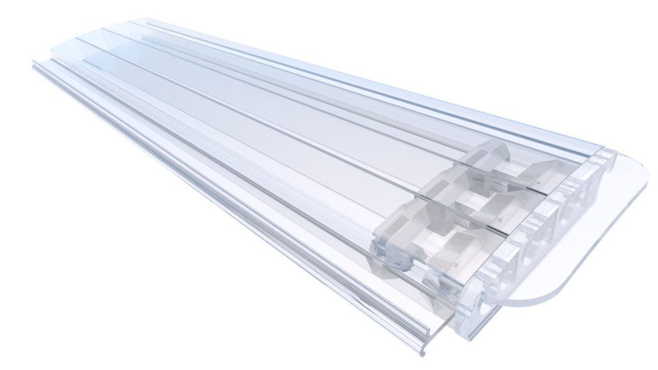 Zwemland Polycarbonaat zwembad lamellen P60 transparant.