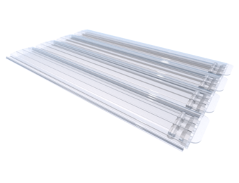 Zwemland Polycarbonaat zwembad lamellen P60 transparant.