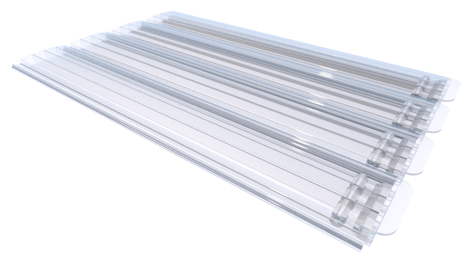 Zwemland Polycarbonaat zwembad lamellen P60 transparant.