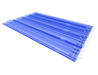 Zwemland Polycarbonaat zwembad lamellen P60 transparant blauw.