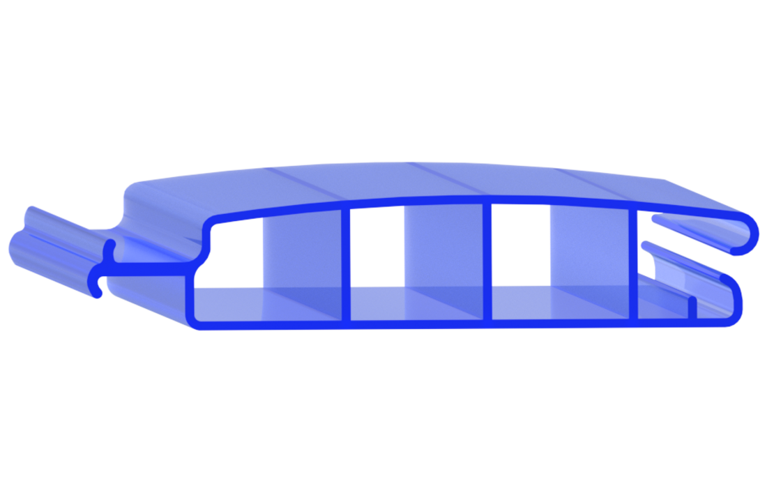 Zwemland Polycarbonaat zwembad lamellen P60 transparant blauw.