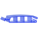 Zwemland Polycarbonaat zwembad lamellen P60 transparant blauw.