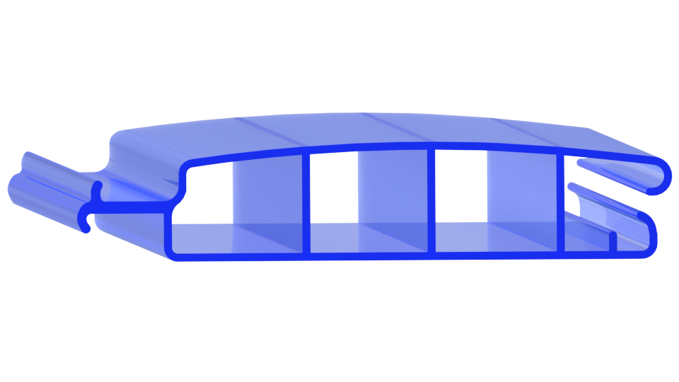 Zwemland Polycarbonaat zwembad lamellen P60 transparant blauw.