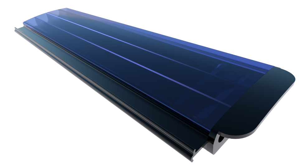 Zwemland Polycarbonaat zwembad lamellen P60 solar blauw.
