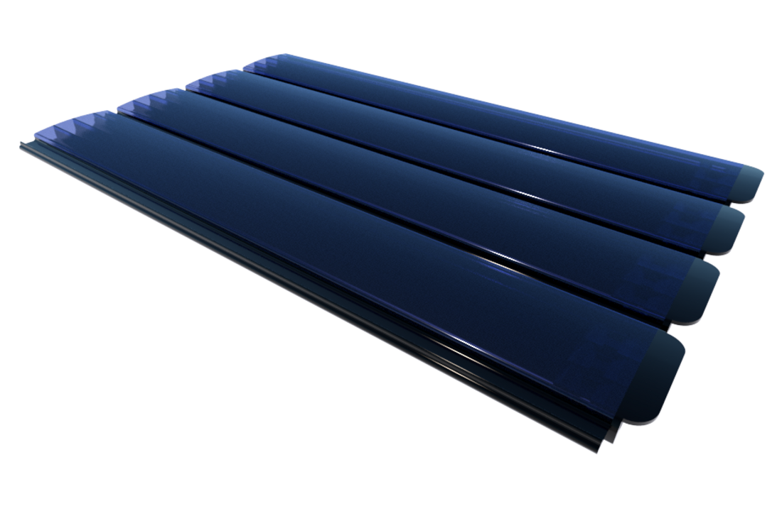 Zwemland Polycarbonaat zwembad lamellen P60 solar blauw.