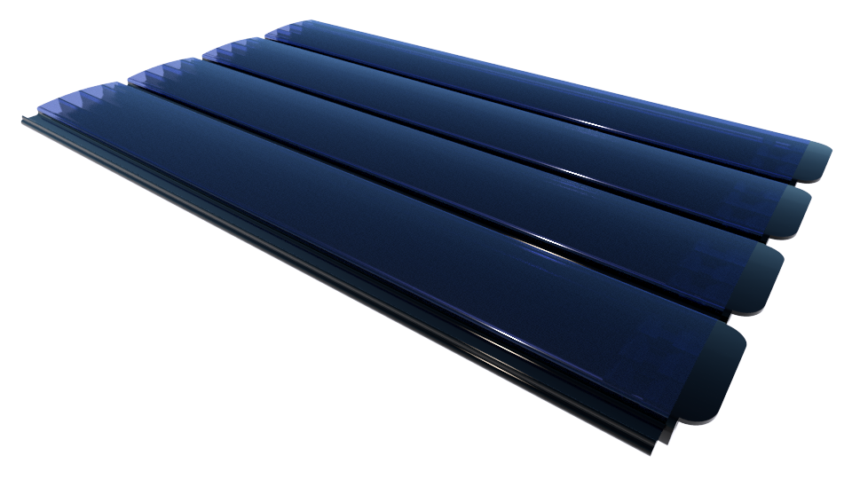 Zwemland Polycarbonaat zwembad lamellen P60 solar blauw.