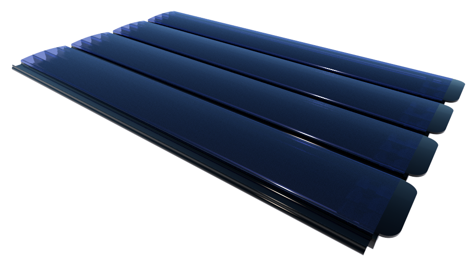 Zwemland Polycarbonaat zwembad lamellen P60 solar blauw.