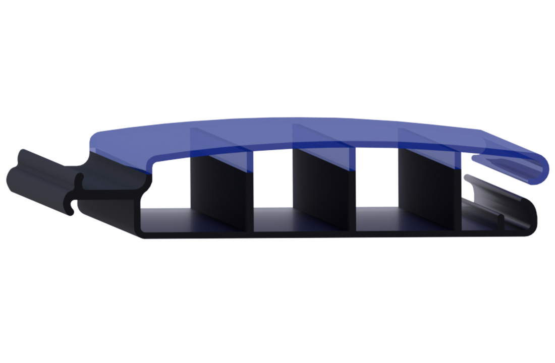 Zwemland Polycarbonaat zwembad lamellen P60 solar blauw.