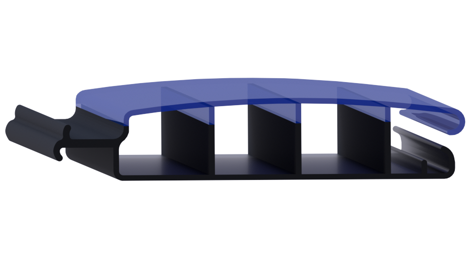 Zwemland Polycarbonaat zwembad lamellen P60 solar blauw.