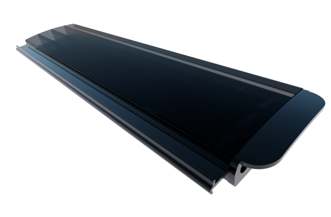 Zwemland Polycarbonaat zwembad lamellen P60 solar black smoked
