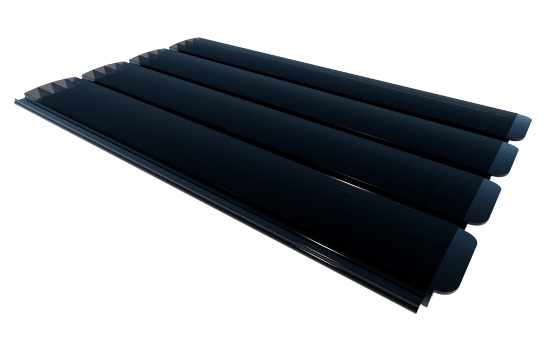 Zwemland Polycarbonaat zwembad lamellen P60 solar black smoked
