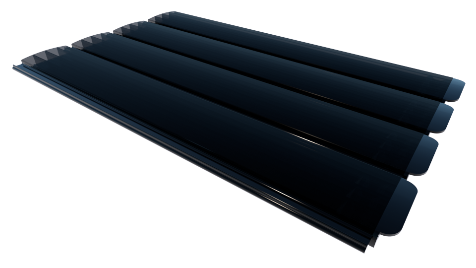 Zwemland Polycarbonaat zwembad lamellen P60 solar black smoked