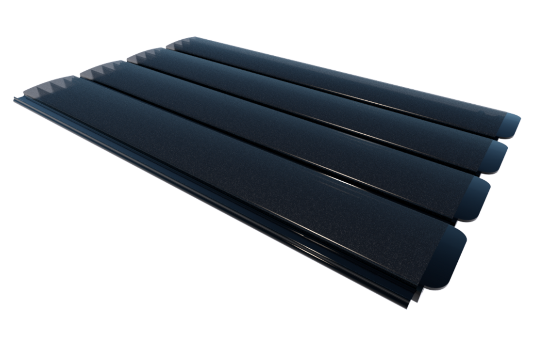 Zwemland Polycarbonaat zwembad lamellen P60 solar grafiet.