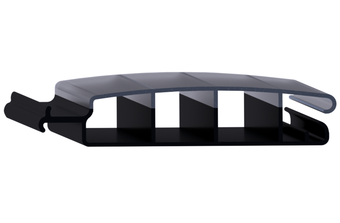 Zwemland Polycarbonaat zwembad lamellen P60 solar grafiet.