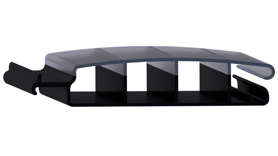 Zwemland Polycarbonaat zwembad lamellen P60 solar grafiet.