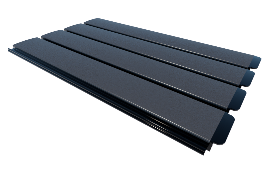 Zwemland Polycarbonaat zwembad anti alg lamellen solar zilver.