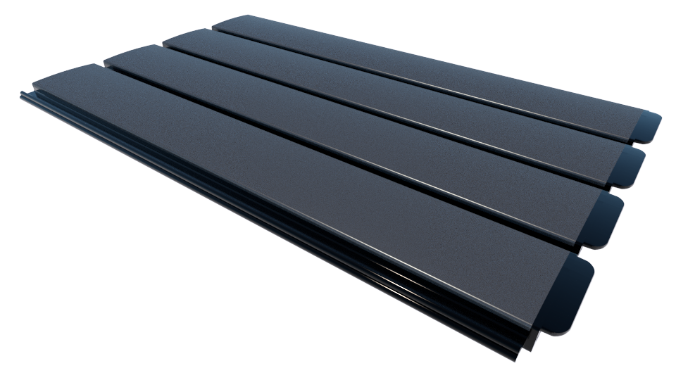 Zwemland Polycarbonaat zwembad anti alg lamellen solar zilver.