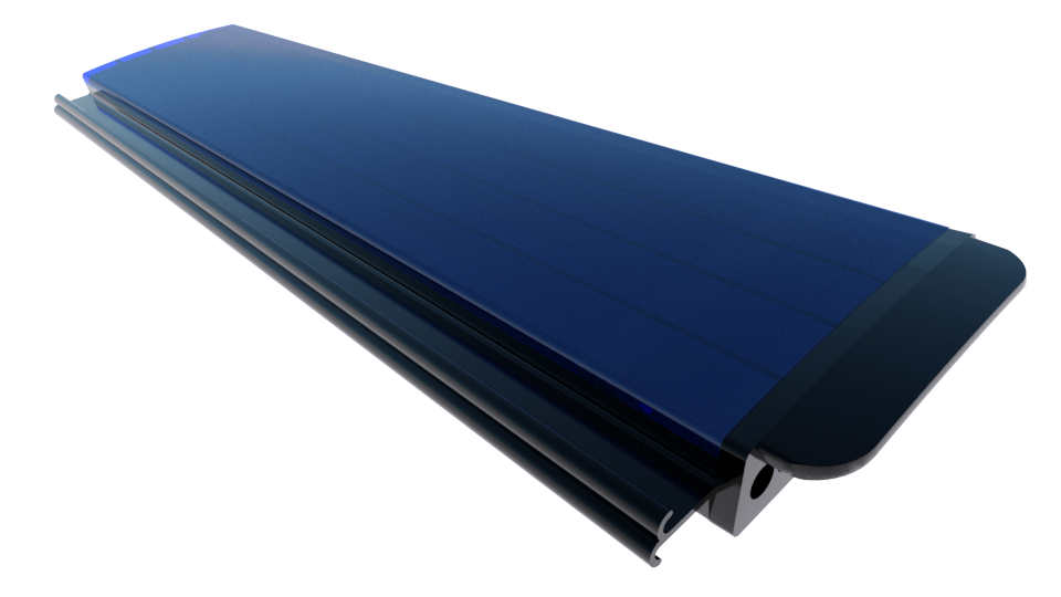 Zwemland Polycarbonaat zwembad anti alg lamellen solar blauw.