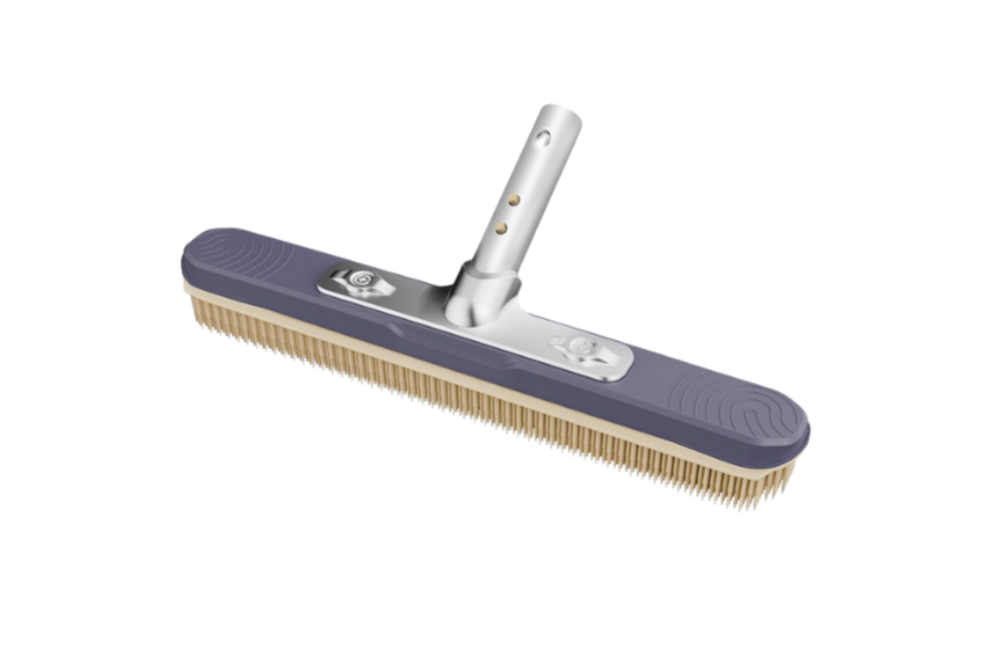 Poolstyle rubber haar borstel met aluminium handvat