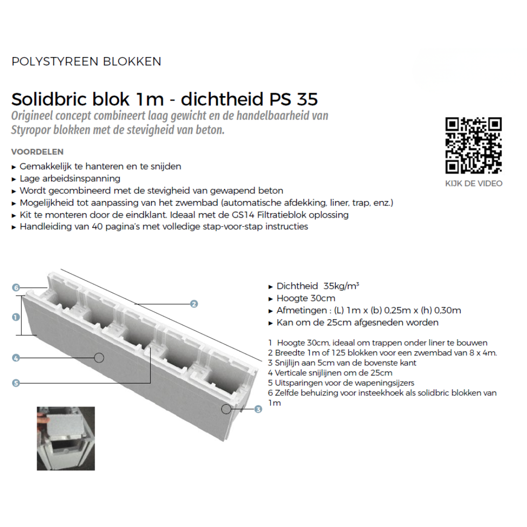 Styropor Zwembad EPS Bouwblokken 3 x 6 x 1.5