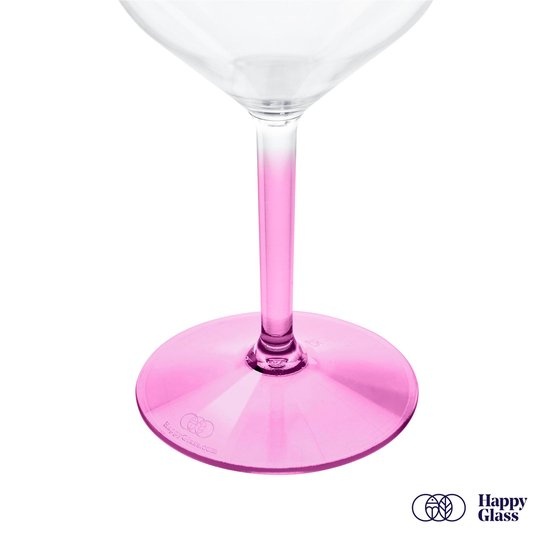 Happy Glass Lady Abigail Wijnglas met Gekleurde Steel 2 Pack - Kunststof Glazen 470ml