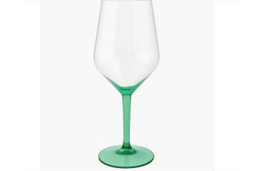 Happy Glass Lady Abigail Wijnglas met Gekleurde Steel 2 Pack - Kunststof Glazen 470ml