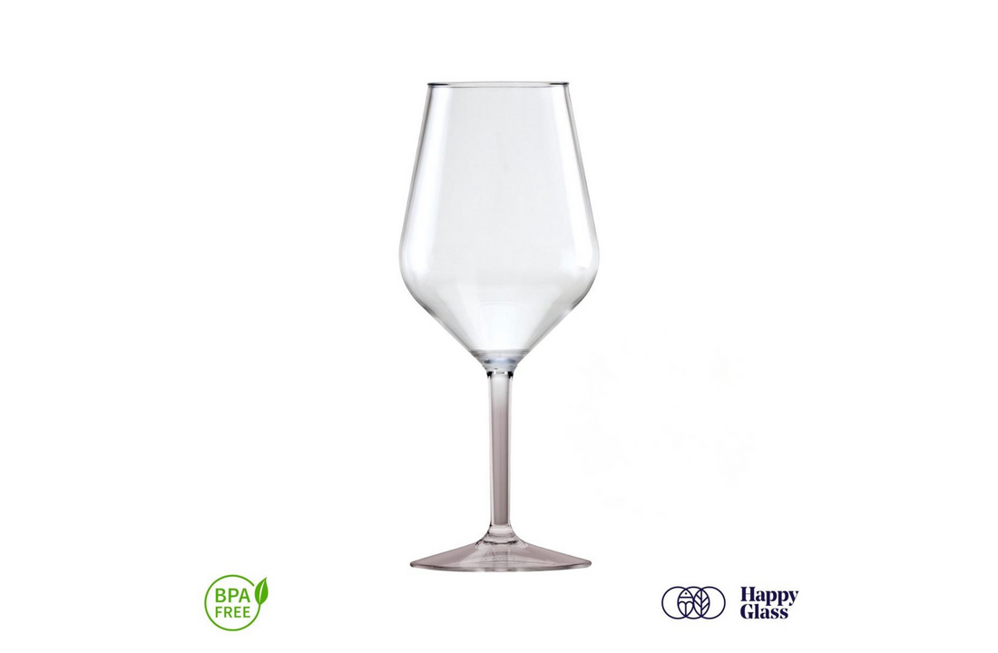 Happy Glass Lady Abigail Wijnglas met Gekleurde Steel 2 Pack - Kunststof Glazen 470ml