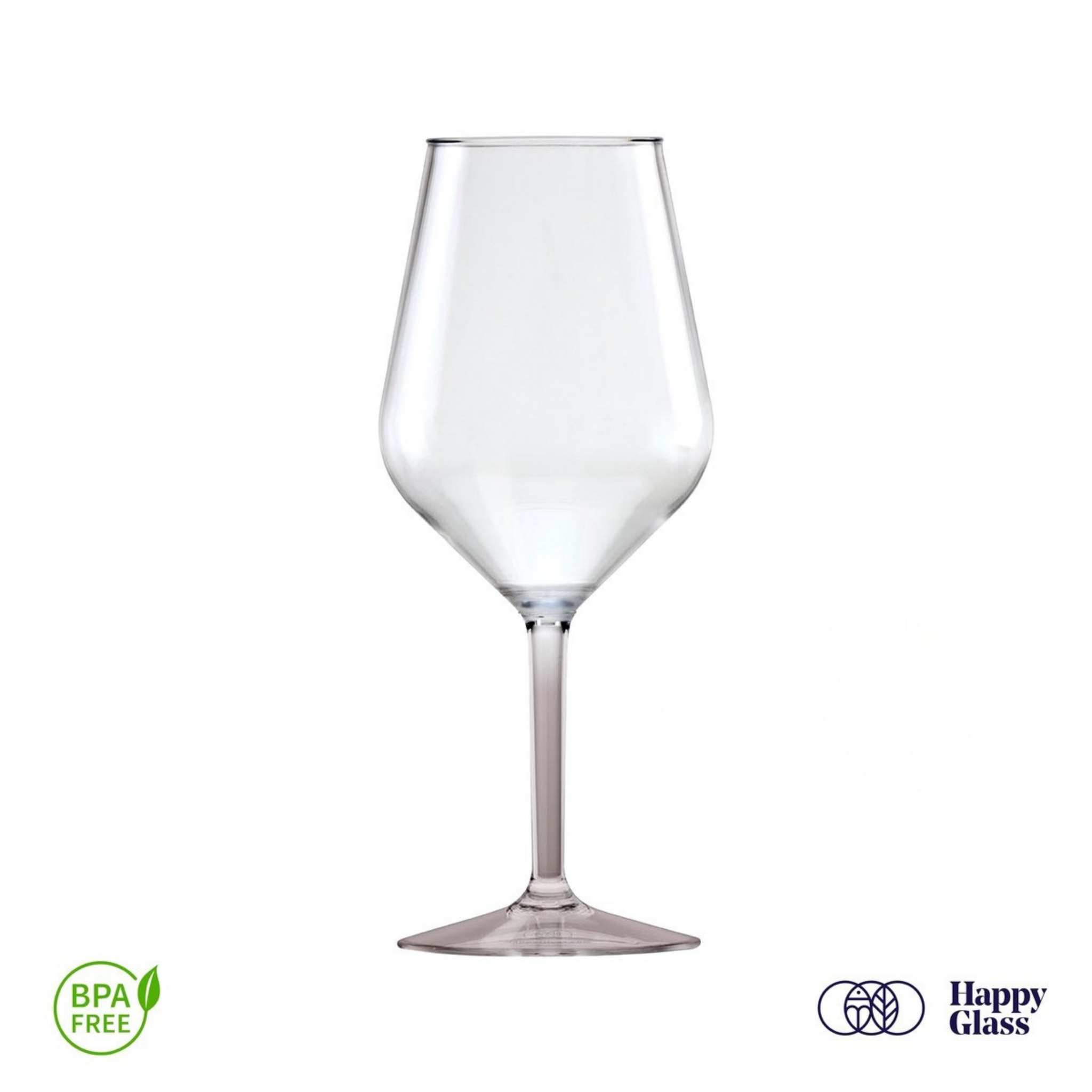 Happy Glass Lady Abigail Wijnglas met Gekleurde Steel 2 Pack - Kunststof Glazen 470ml